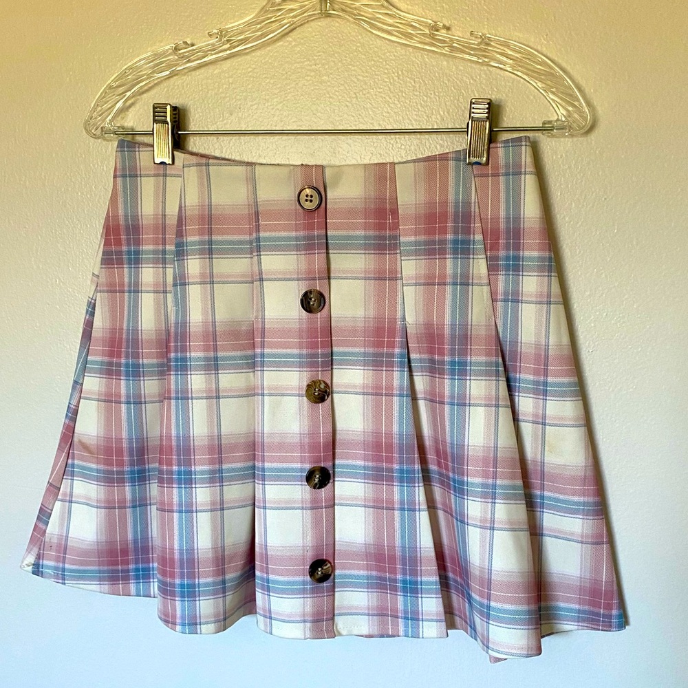 Plaid mini skirt